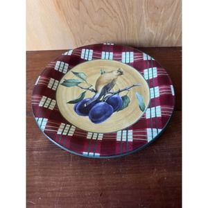 Lenox Winter Greetings Everyday Tartan 10.5" Dinner Plate ~ Cedar Waxwing ~ New